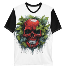 Load image into Gallery viewer, Covert Crimson Tee in a casual drape, blending bold design with a whisper of the untold, embodying the essence of relaxed sophistication.