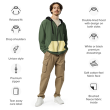 Load image into Gallery viewer, Green Eco Zip Hoodie: Sustainable Urban Fashion