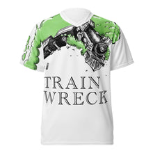 Load image into Gallery viewer, Embrace the Cosmic Connection of Cannabis Fashion at CIA's Incognito Apparel - Unleash Your Style Today! Front shaped mock up - Get Your Hands on Agent Green Thumb's Train Wreck Heroism T-Shirt - Embrace the Secret Language of Strains - "Experience the Thrill of Cannabis Fashion with Agent Green Thumb's Train Wreck Heroism T-Shirt